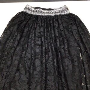 Chic Black Lace A-Line Skirt